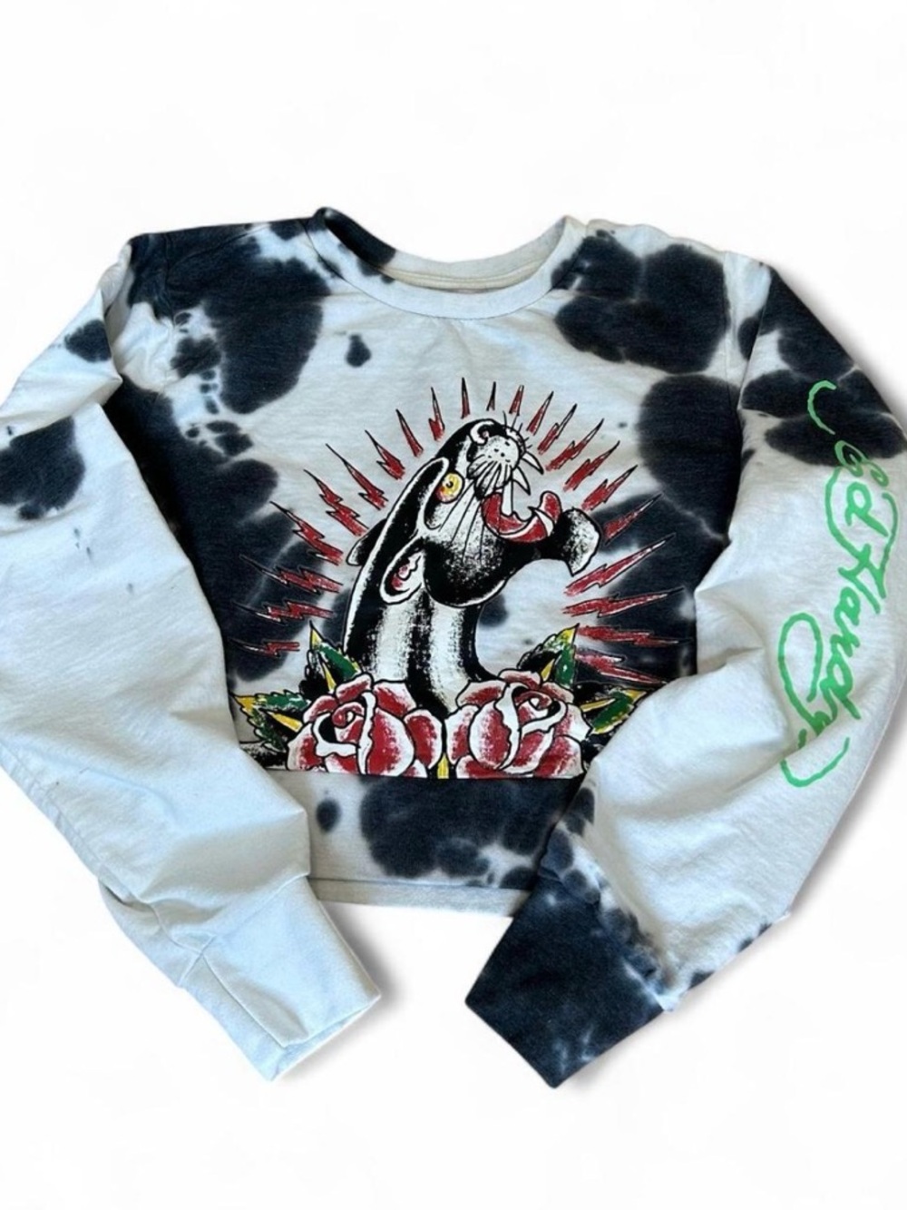Dolls Kill X Ed Hardy Cropped Tie Dye Longsleeve